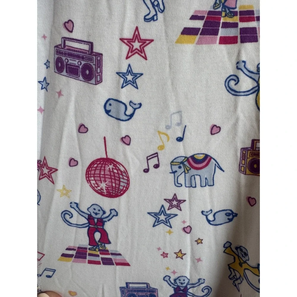 Roller Rabbit Boogie Monkeyland PJ Pima Cotton Pajama Set White Purple Small